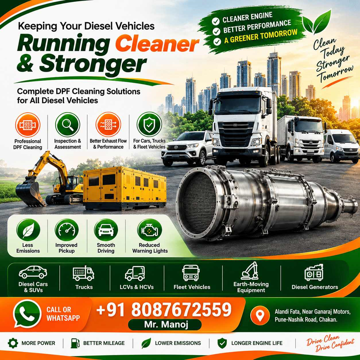 Diesel particulate filter cleaning at Arun ALiner, Chakan